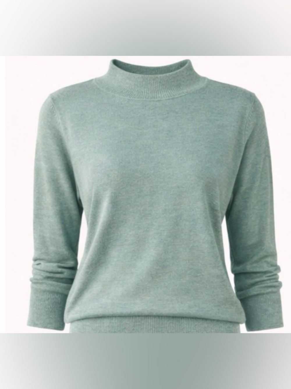 Sage Green Mock-Neck Lightweight Sweater | Spring Layering Staple | Soft Minimal